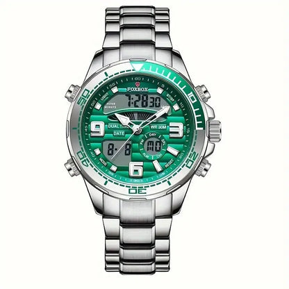 LIGE Men's Dual Display Watch – Stainless Steel Quartz (6 models available)