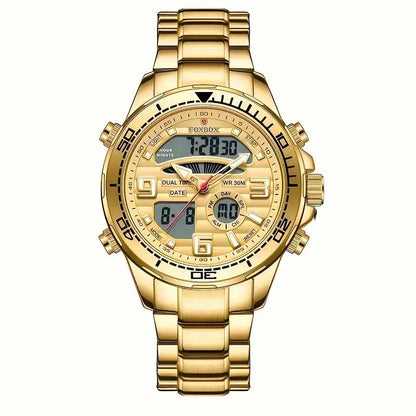 LIGE Men's Dual Display Watch – Stainless Steel Quartz (6 models available)