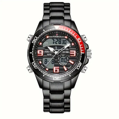 LIGE Men's Dual Display Watch – Stainless Steel Quartz (6 models available)