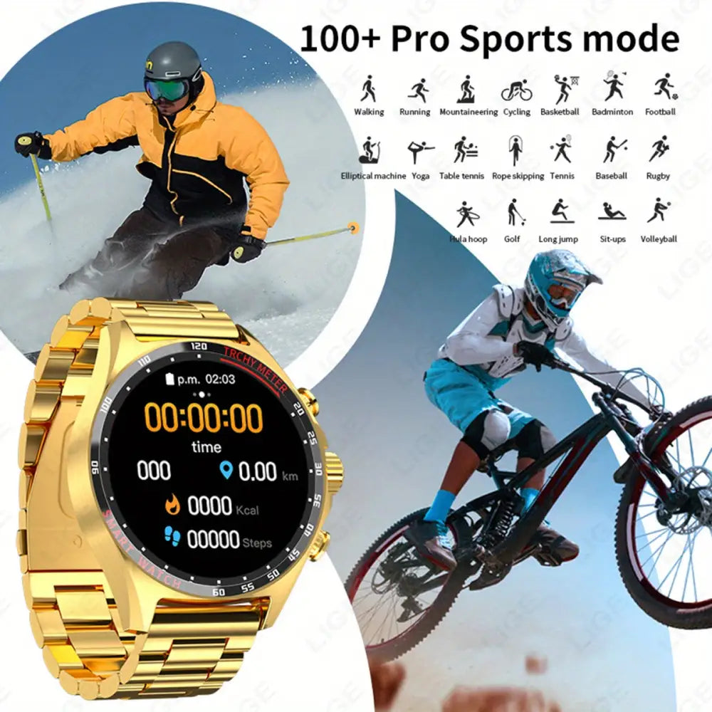 LIGE Men's Smart Watch – Touch Screen with Wireless Calls & Fitness Tracking (6 designs available)
