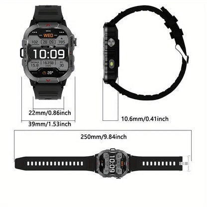 LIGE Men's Smartwatch – 2.01" Large Screen with Flashlight, Weather Alerts