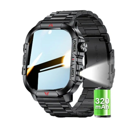 LIGE Men's Smartwatch – 2.01" Large Screen with Flashlight, Weather Alerts
