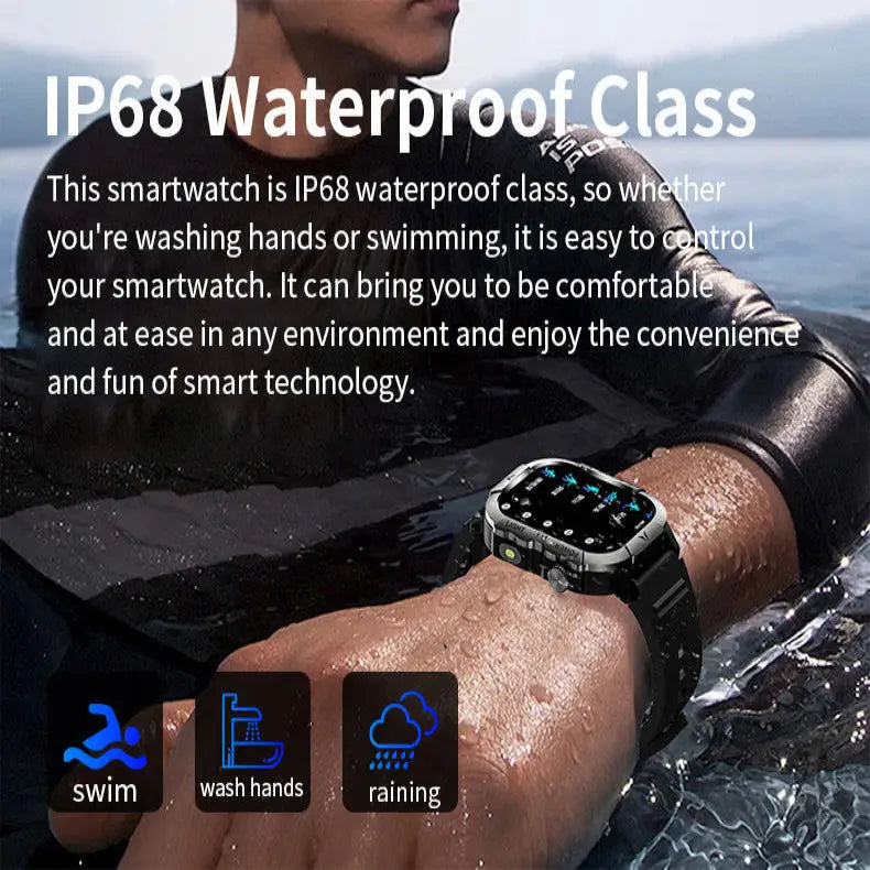 LIGE Men's Smartwatch – 2.01" Large Screen with Flashlight, Weather Alerts