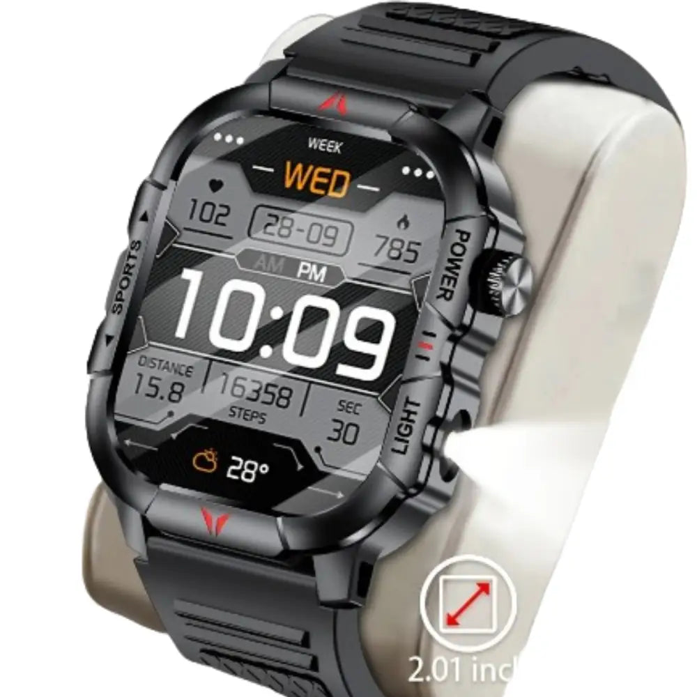 LIGE Men's Smartwatch – 2.01" Large Screen with Flashlight, Weather Alerts