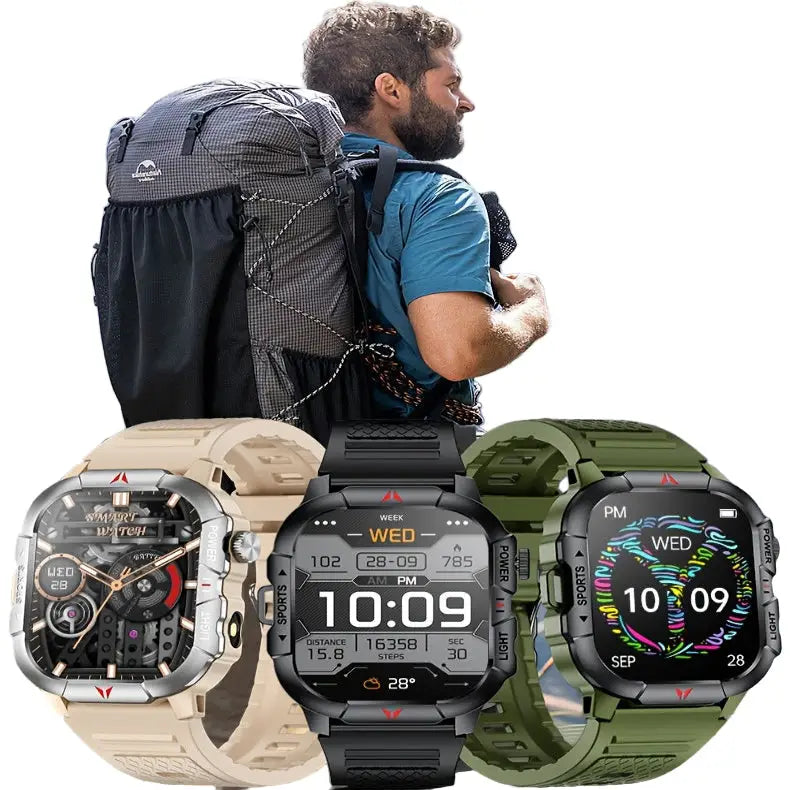 LIGE Men's Smartwatch – 2.01" Large Screen with Flashlight, Weather Alerts