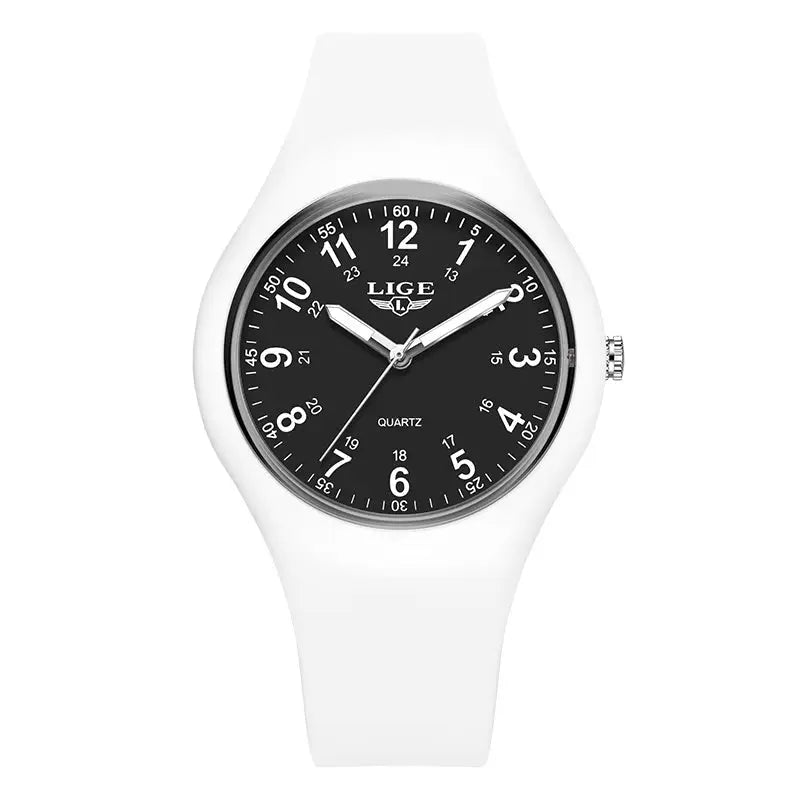 LIGE Minimalist Silicone Quartz Watch – Unisex Design (Available in Multiple Colour Combinations)