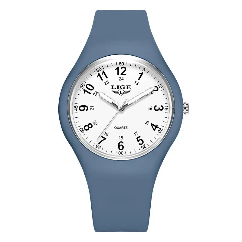 LIGE Minimalist Silicone Quartz Watch – Unisex Design (Available in Multiple Colour Combinations)