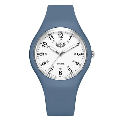 LIGE Minimalist Silicone Quartz Watch – Unisex Design (Available in Multiple Colour Combinations)