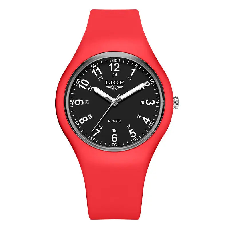 LIGE Minimalist Silicone Quartz Watch – Unisex Design (Available in Multiple Colour Combinations)