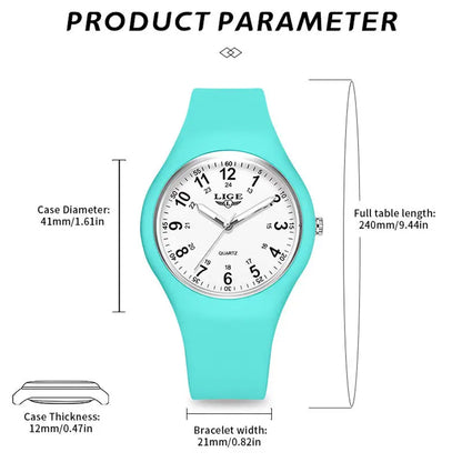 LIGE Minimalist Silicone Quartz Watch – Unisex Design (Available in Multiple Colour Combinations)