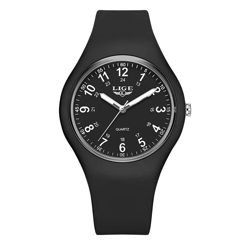 LIGE Minimalist Silicone Quartz Watch – Unisex Design (Available in Multiple Colour Combinations)