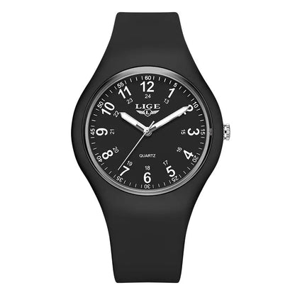 LIGE Minimalist Silicone Quartz Watch – Unisex Design (Available in Multiple Colour Combinations)