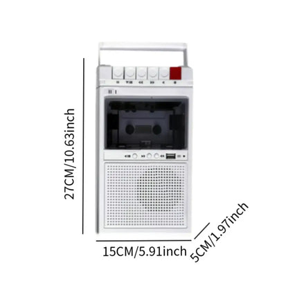 Lightweight Cassette Player with Stereo Speakers (available in Black & White)