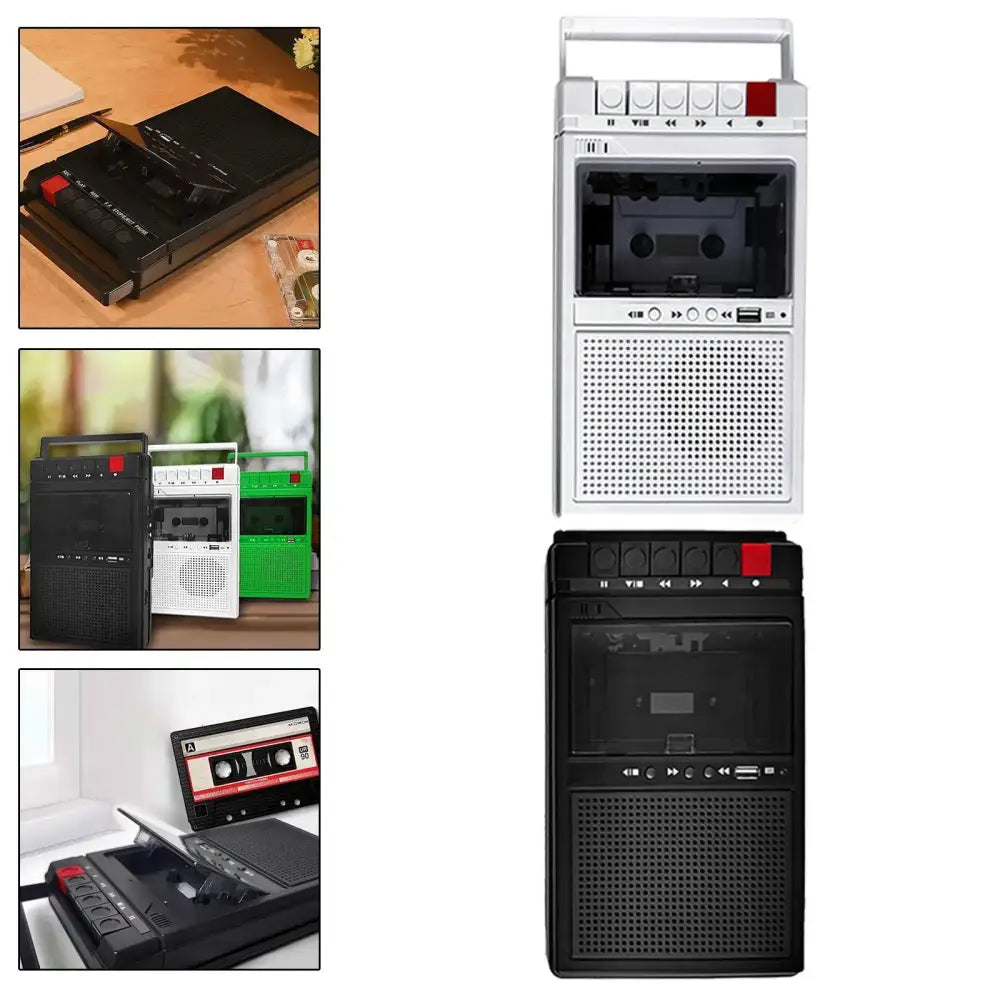 Lightweight Cassette Player with Stereo Speakers (available in Black & White)