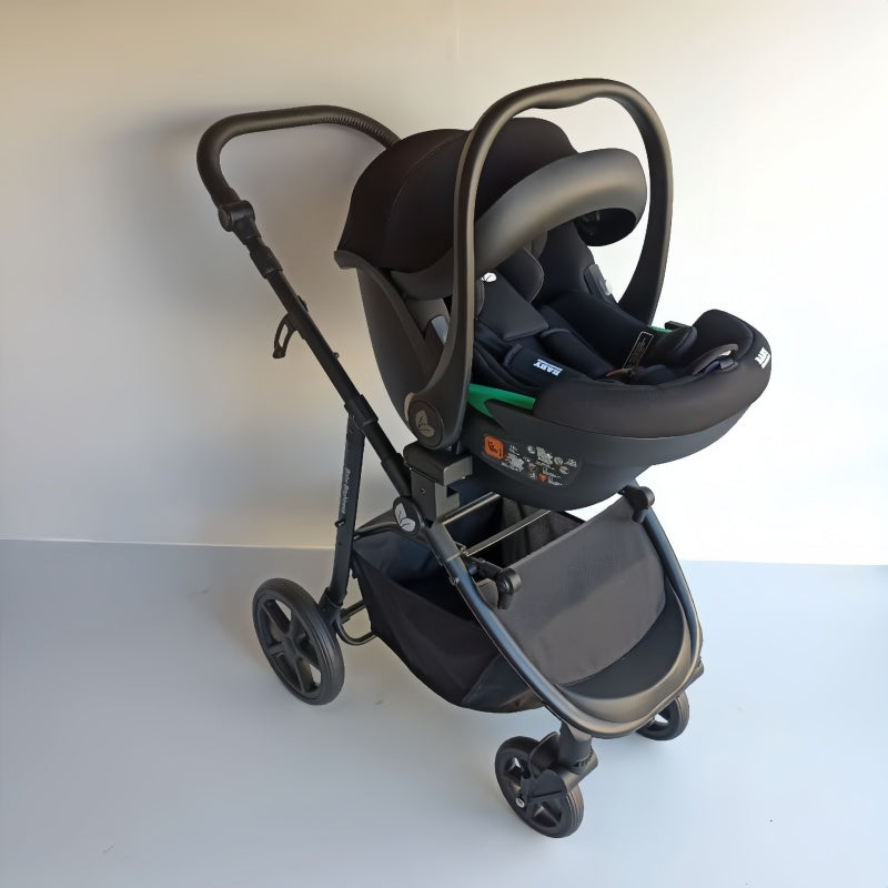 Newborn Pram – Poplar Stroller with Carrycot and Car Seat (Black)