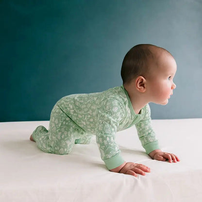 Woolbabe Merino/Organic Cotton PJ Suit - MOSS WILDERNESS - Babyonline