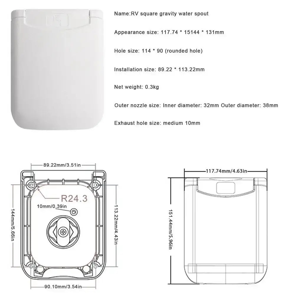 Lockable RV / Caravan Gravity Water Inlet