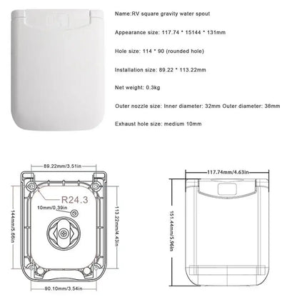 Lockable RV / Caravan Gravity Water Inlet