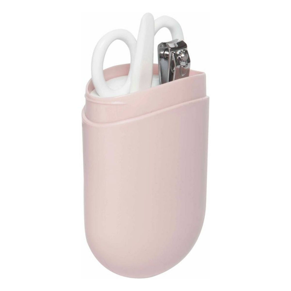 The inside of the Pink Blossom Luma baby manicure set.