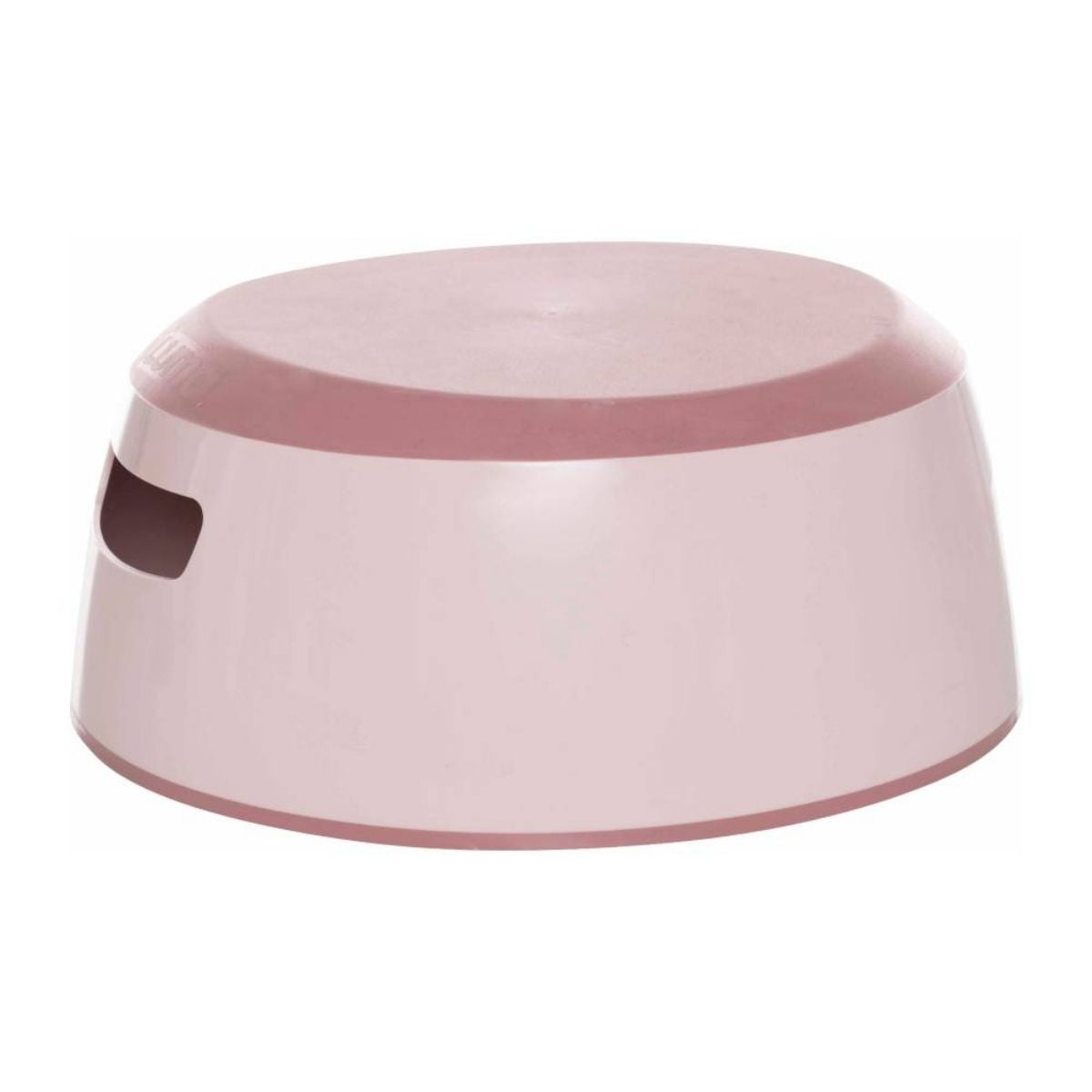 Pink potty step stool on a white background