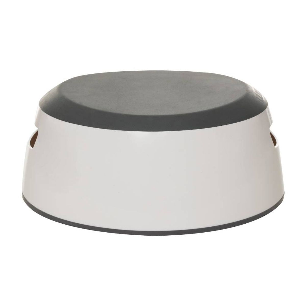 Grey and white potty step stool on a white background