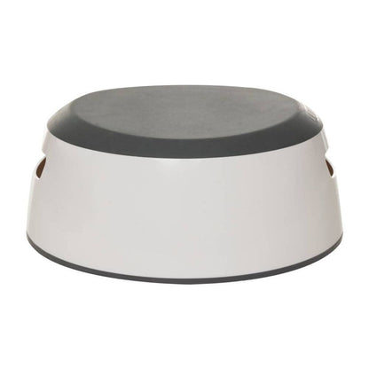 Grey and white potty step stool on a white background