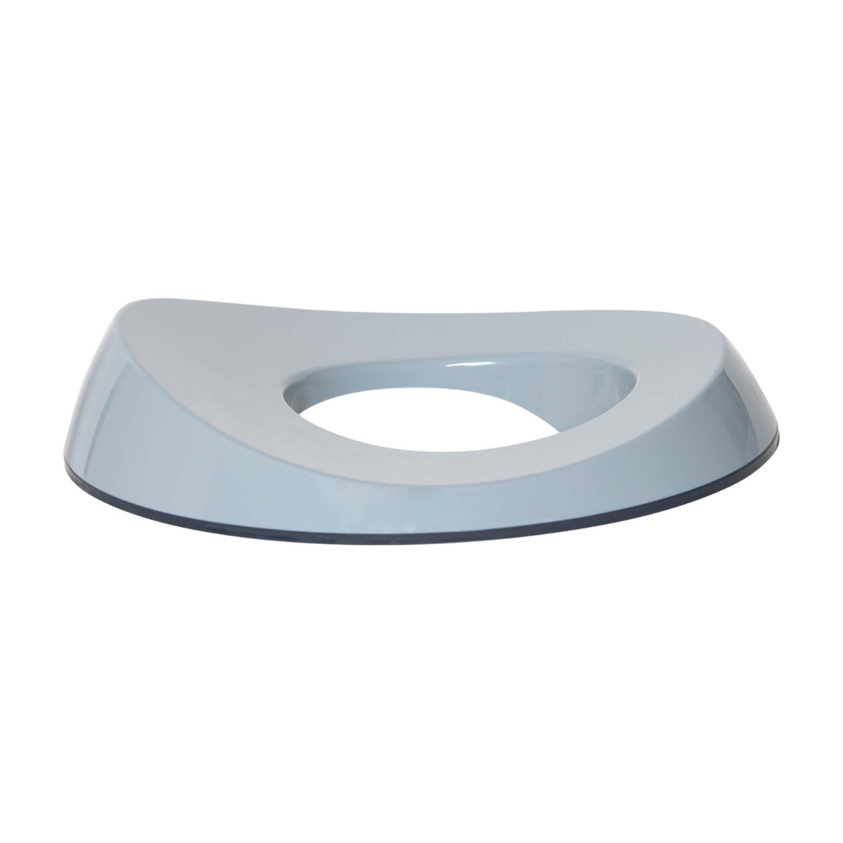 Light blue plastic toilet  seat on a white background