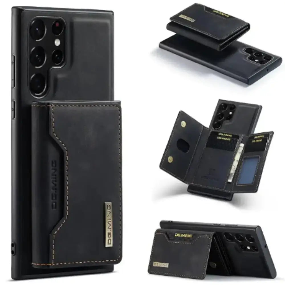 M2 Leather Case for Samsung (Black with wallet)