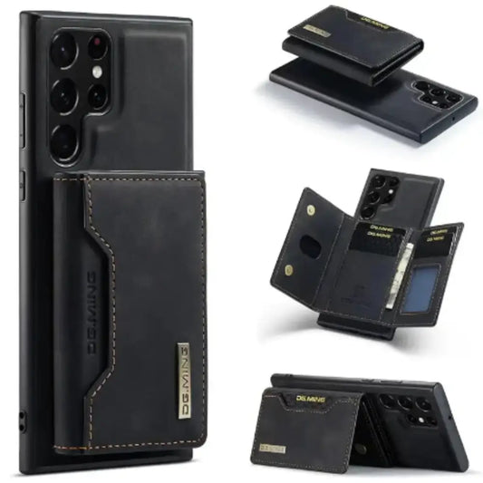 M2 Leather Case for Samsung (Black with wallet)