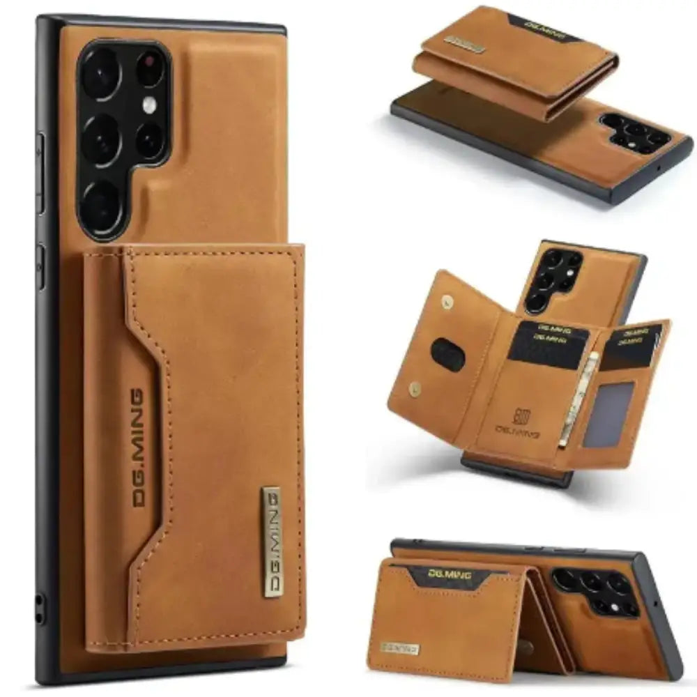 M2 Leather Case for Samsung (Brown with wallet)
