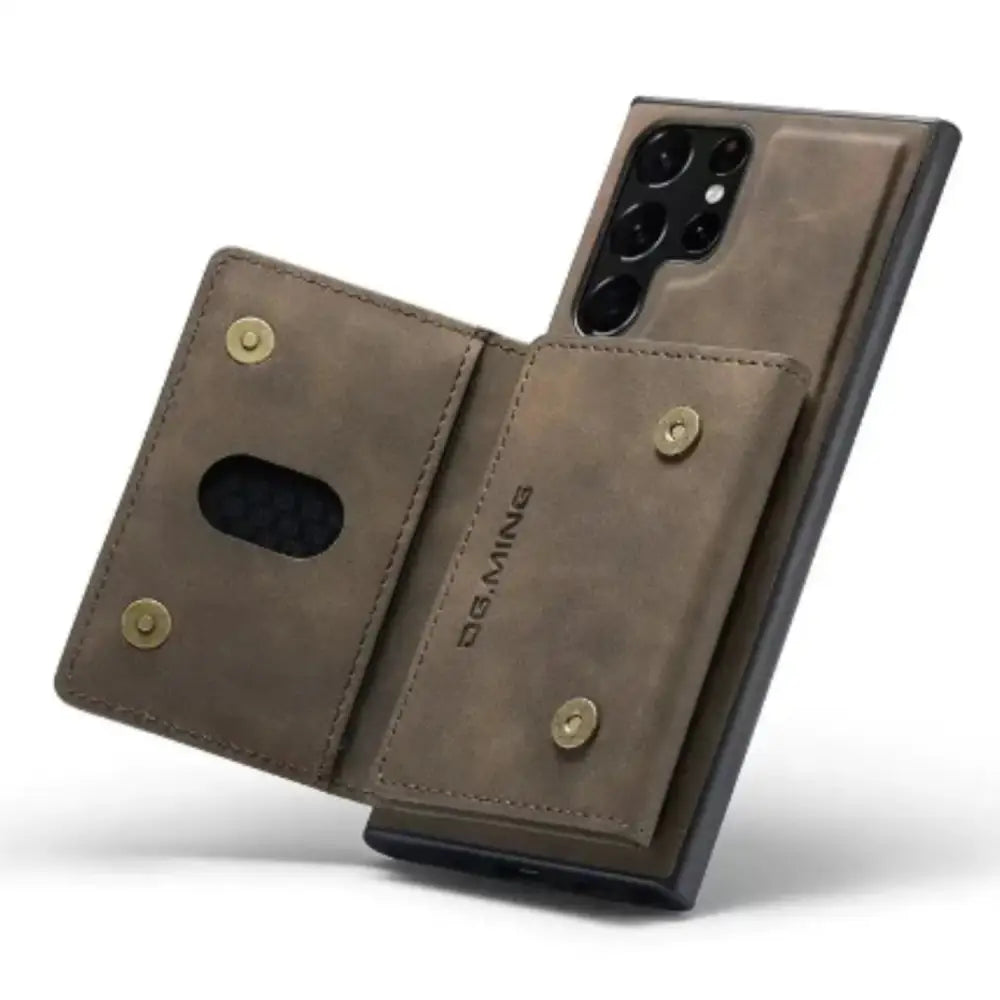 M2 Leather Case for Samsung (Coffee with wallet)
