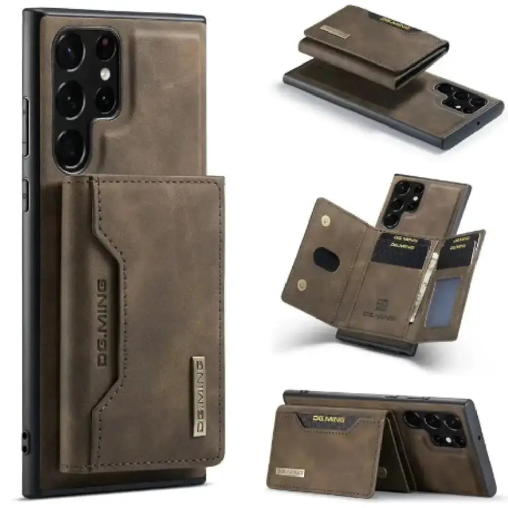 M2 Leather Case for Samsung (Coffee with wallet)