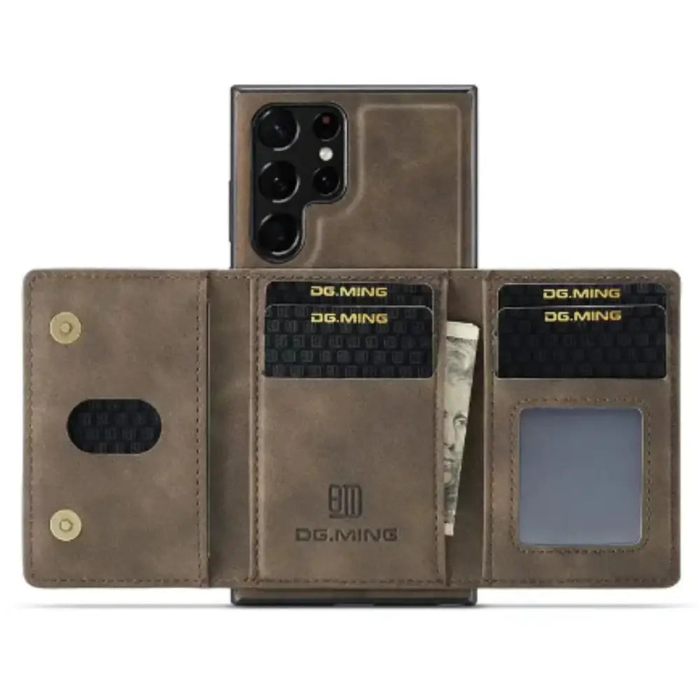 M2 Leather Case for Samsung (Coffee with wallet)