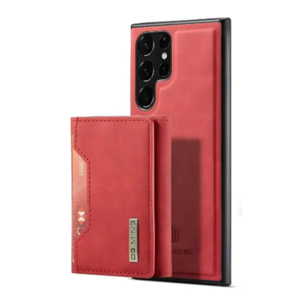 M2 Leather Case for Samsung (Red with wallet)