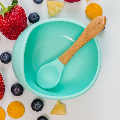 Sleepytot -Suction Bowl & Wooden Spoon Set