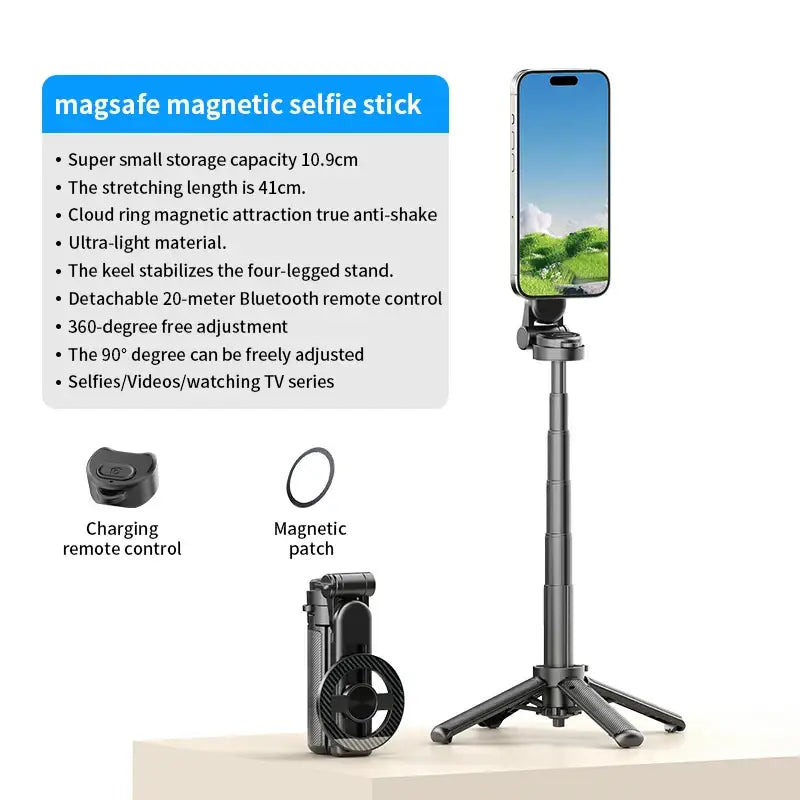 360° Selfie Stick with Bluetooth & Foldable Stand
