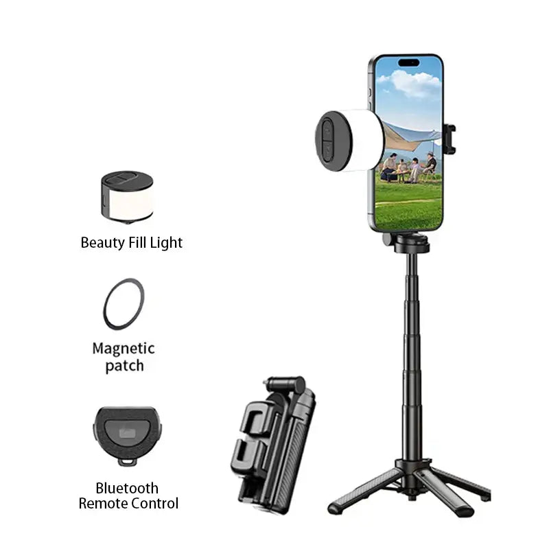 360° Selfie Stick with Bluetooth & Foldable Stand
