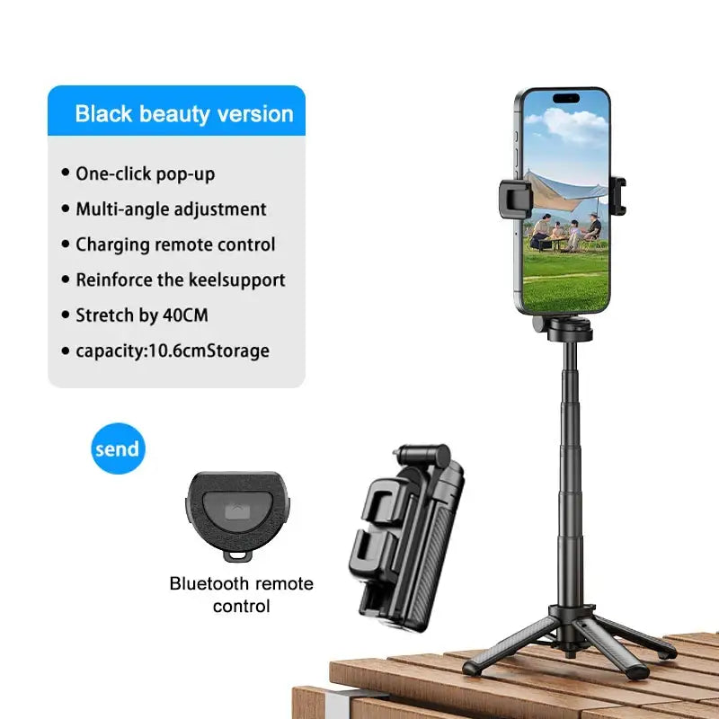 360° Selfie Stick with Bluetooth & Foldable Stand
