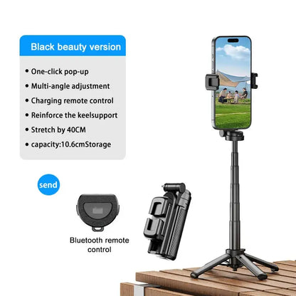 360° Selfie Stick with Bluetooth & Foldable Stand