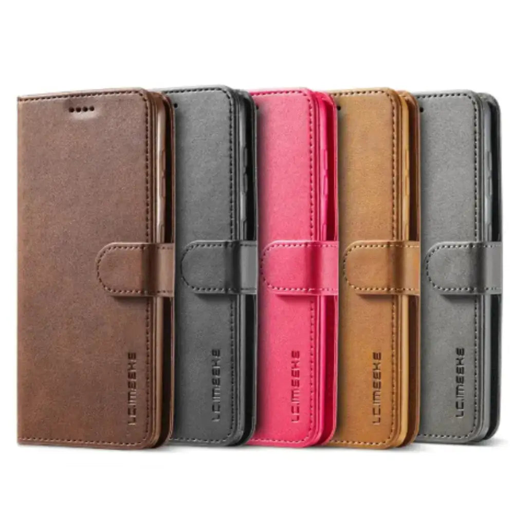 Leather Flip Cover for Samsung Galaxy Series (Rose Red)