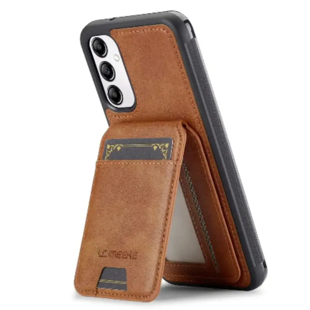 Leather Wallet Case for Samsung S/A Series (Brown)