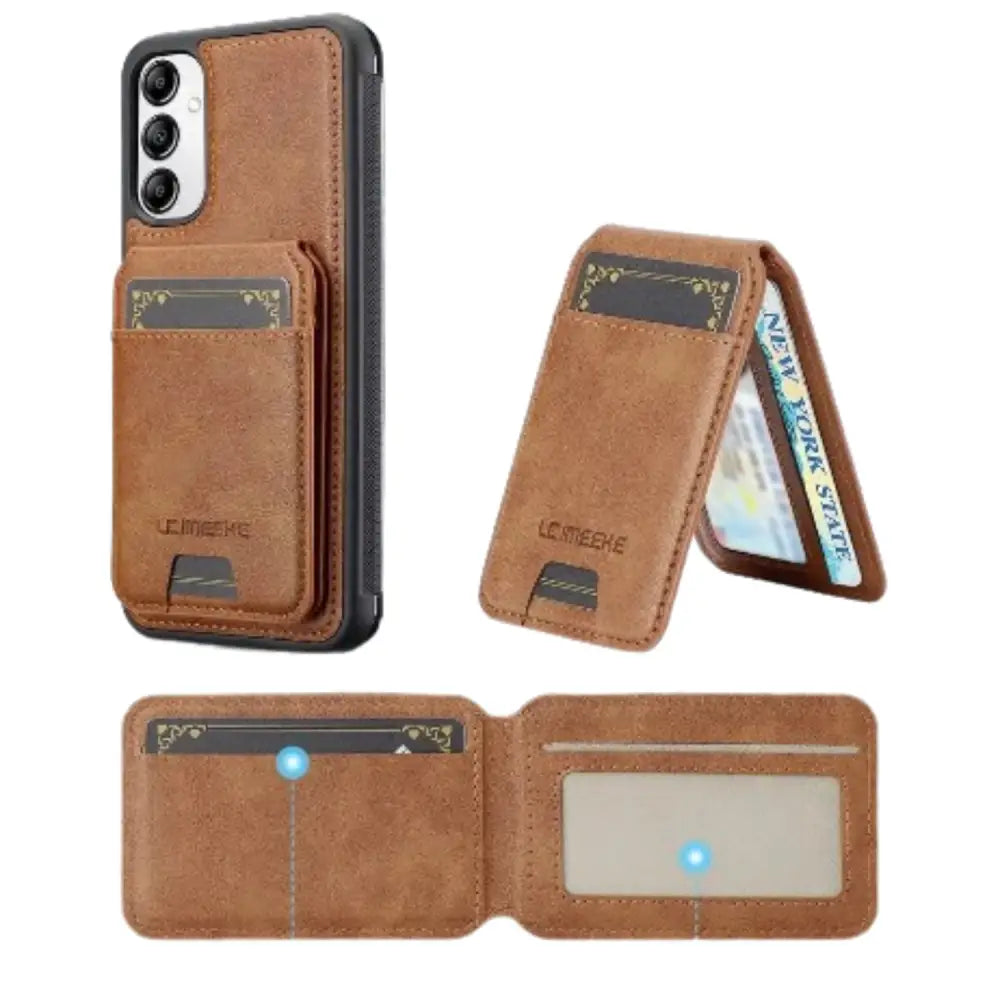 Leather Wallet Case for Samsung S/A Series (Brown)