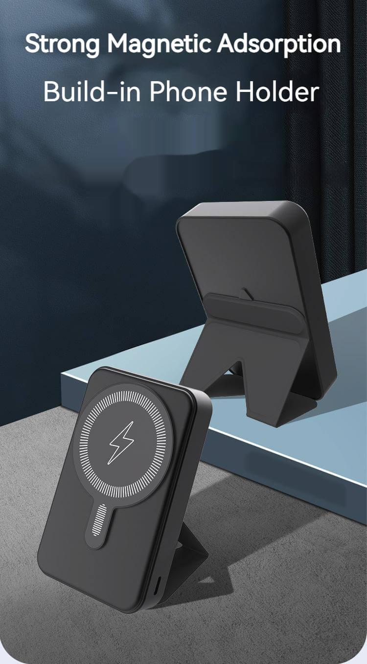 5000mah Magsafe Power Bank with Stand & Cable-Blue