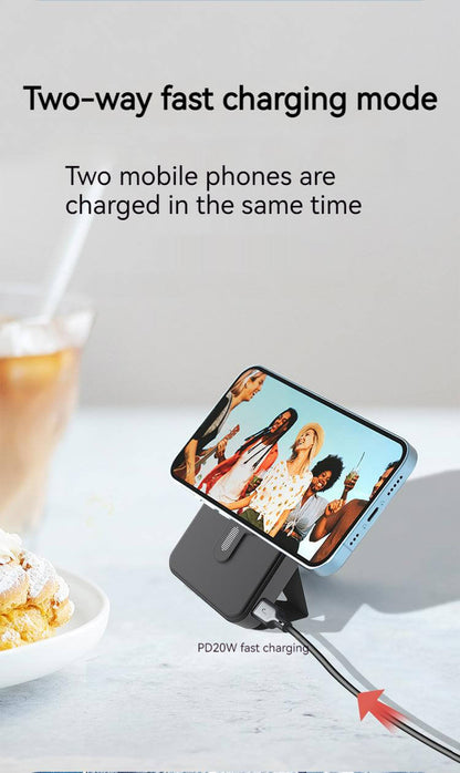 10000mah Magsafe Power Bank with Stand-Black & Cable