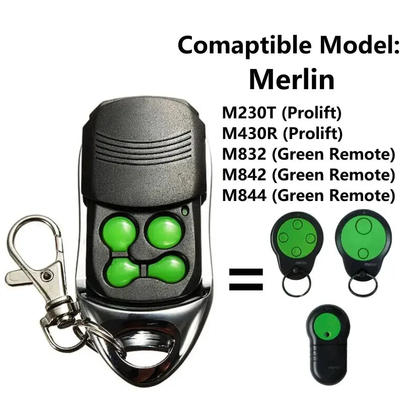 433.92MHz Garage Door Remote for Merlin M832, M842, M844, 230T & 430R, Rolling Code