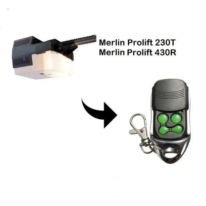 433.92MHz Garage Door Remote for Merlin M832, M842, M844, 230T & 430R, Rolling Code