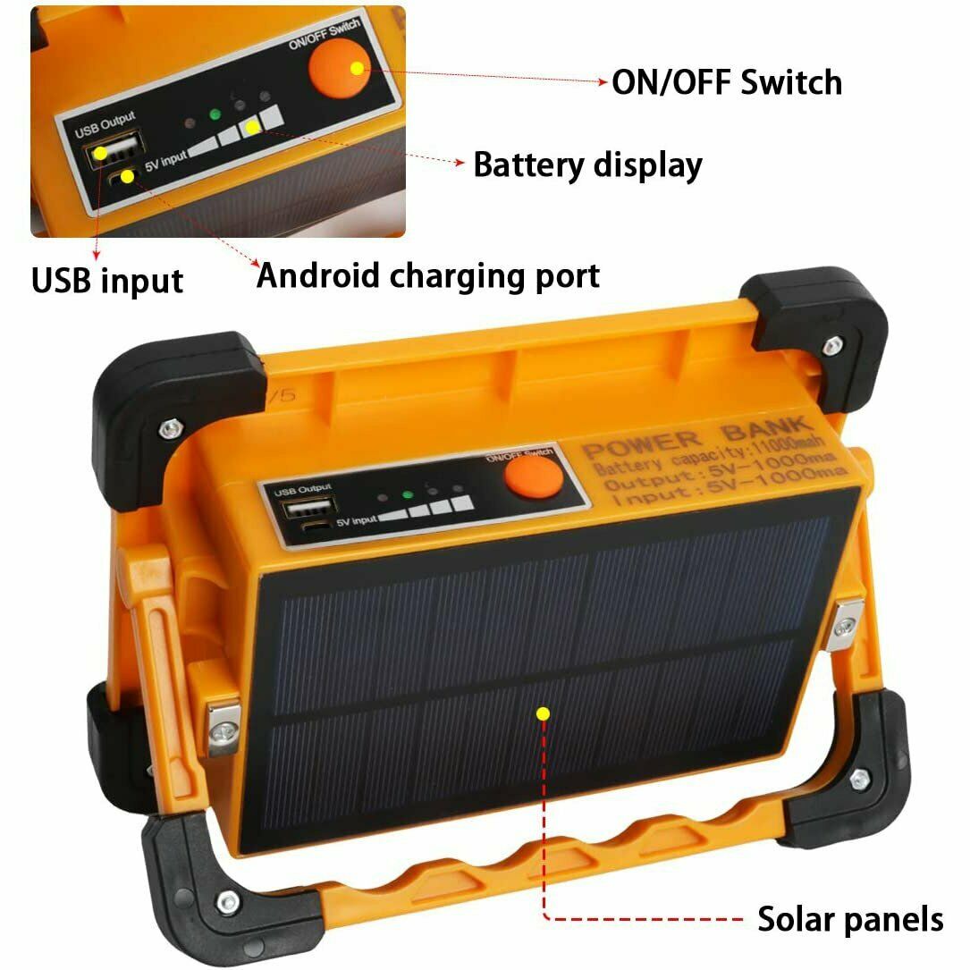 Solar LED Work Light Flood Lamp