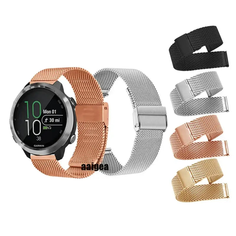 Milanese Strap for the Garmin Venu/Vivoactive/Forerunner Series (20mm/22mm) (4 colours available)