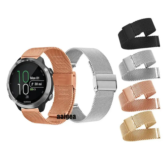 Milanese Strap for the Garmin Venu/Vivoactive/Forerunner Series (20mm/22mm) (4 colours available)