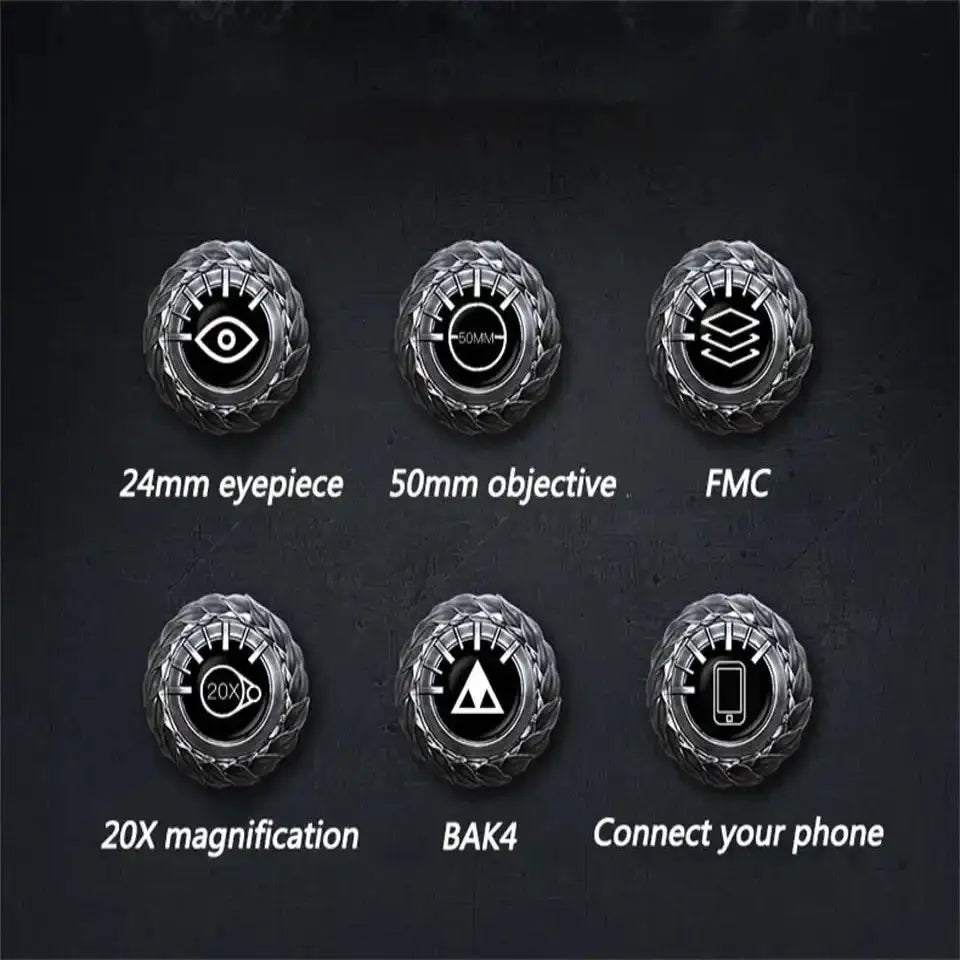 Military HD Binoculars – Long Range BAK4 Prism (20x50)